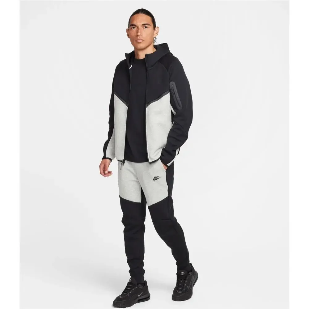Size 2XL Men's Tech Fleece Full-Zip Windrunner Hoodie Black/Grey HV0949-011